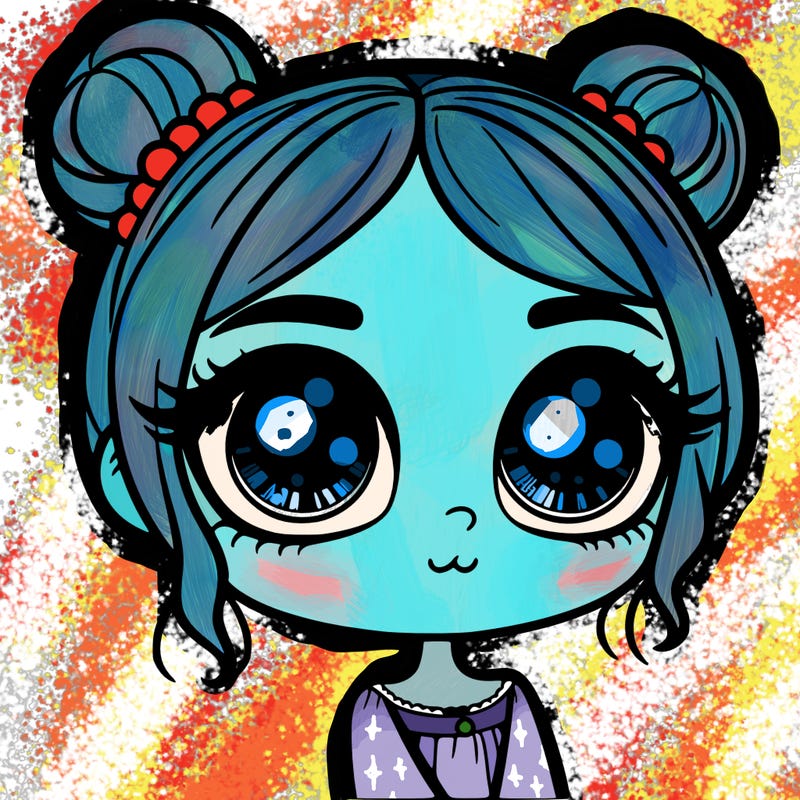 girl with big envious eyes