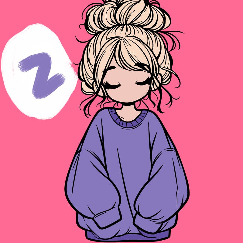 girl with baggy sweatshirt and messy bun