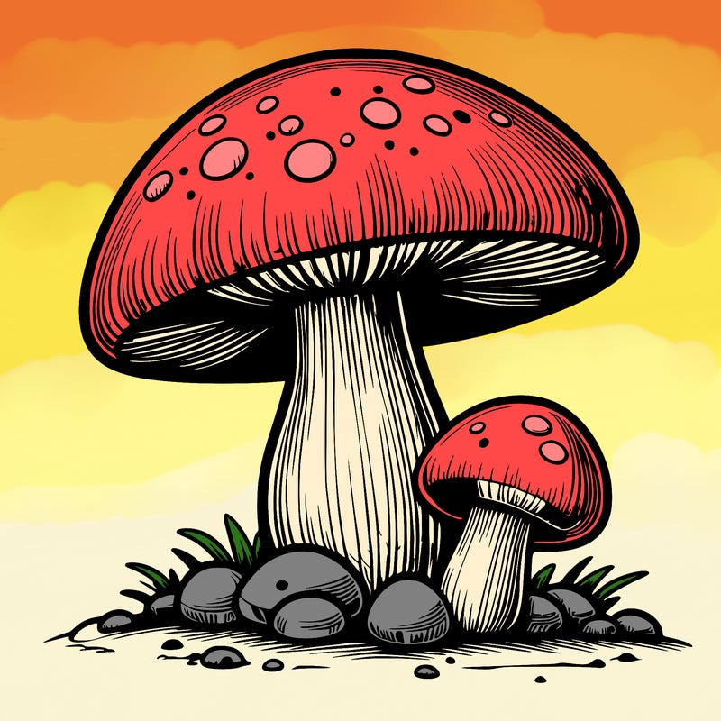 realistic mushroom coloring pages