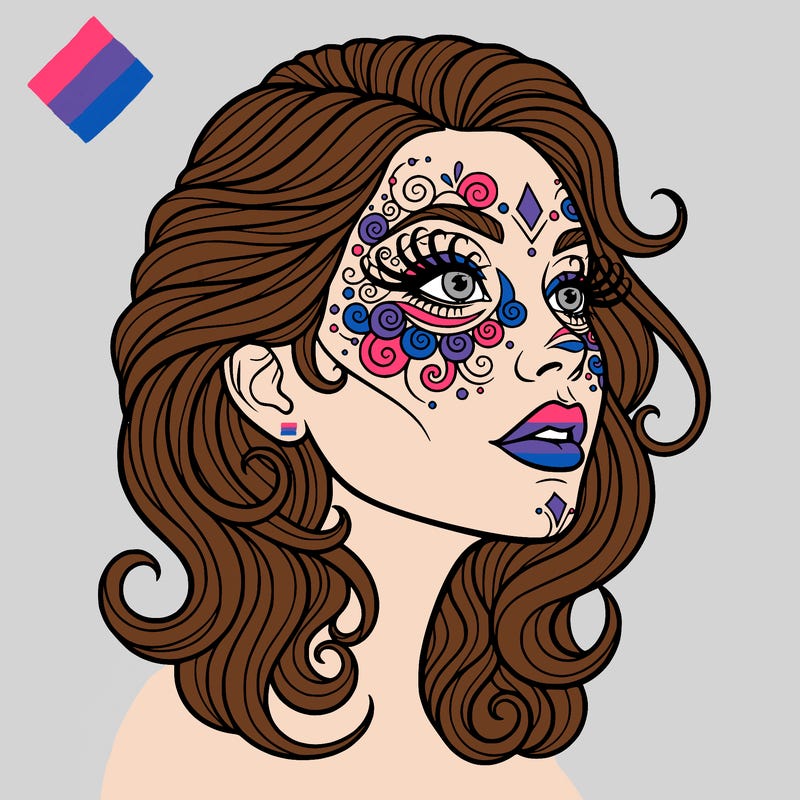 girls face with lots of makeup