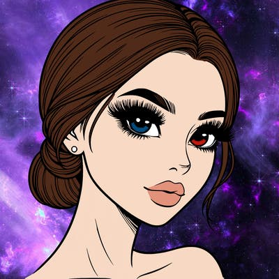 realistic girl with lashes