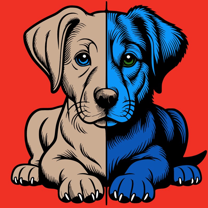 realistic dog split picture