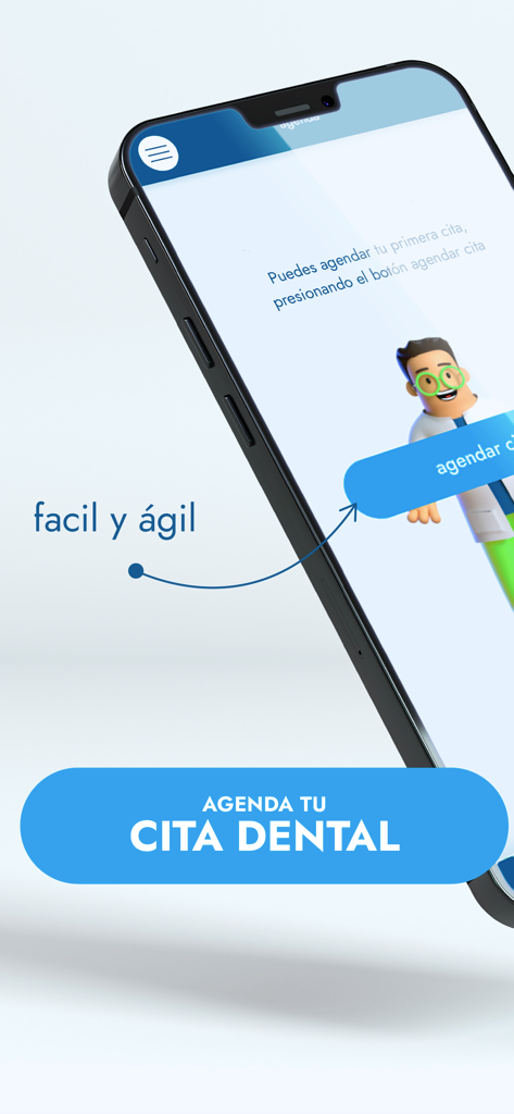 APP-ConfiDent - Pantalla de smartphone mostrando la interfaz de APP-ConfiDent para programar citas dentales