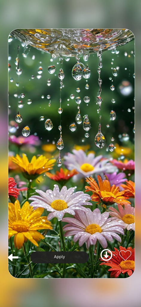 Vellum Wallpapers 4k - Vista previa de un fondo de pantalla de naturaleza de alta resolución de flores coloridas y gotas de agua en Vellum Wallpapers