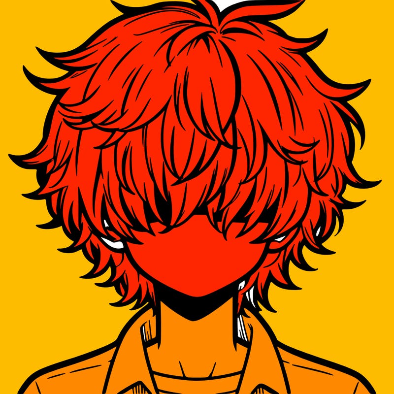 manga boy fluffy hair covering his eyes