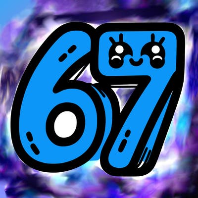 the numbers 67
