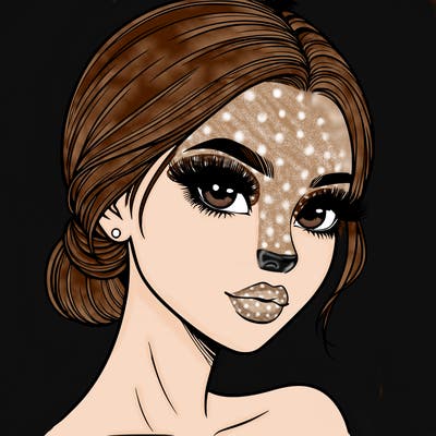 realistic girl with lashes