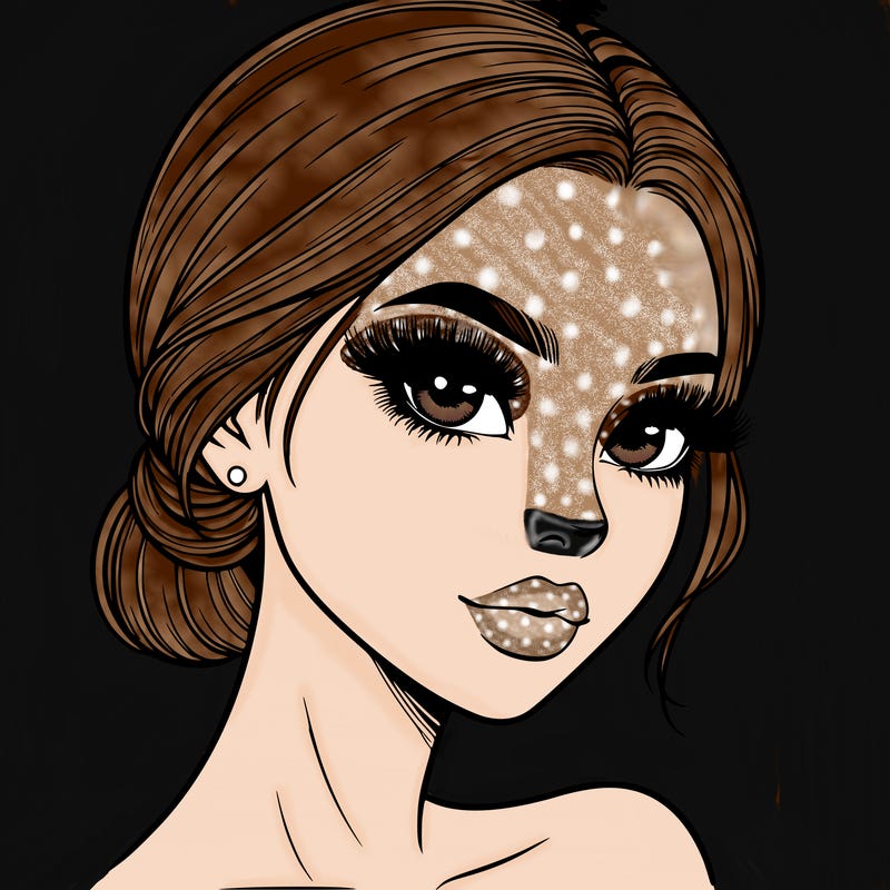 realistic girl with lashes