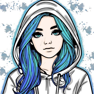 realistic girl with a hoodie