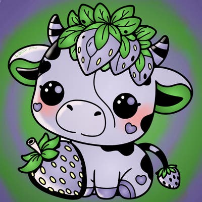 cute strawberry cow