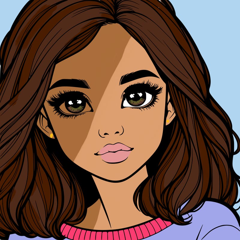 realistic girl whith cute eyes