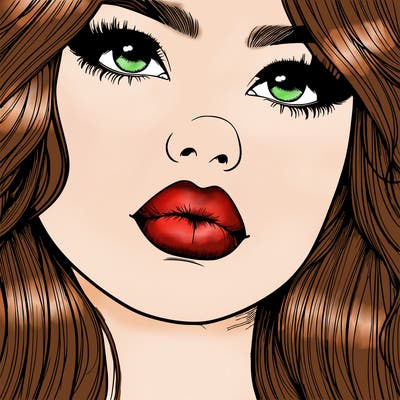 really realistic girl with lips