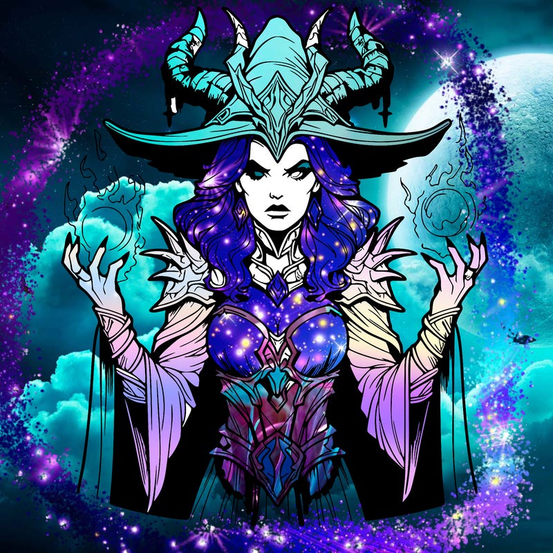realistic evil sorceress fantasy chaos
