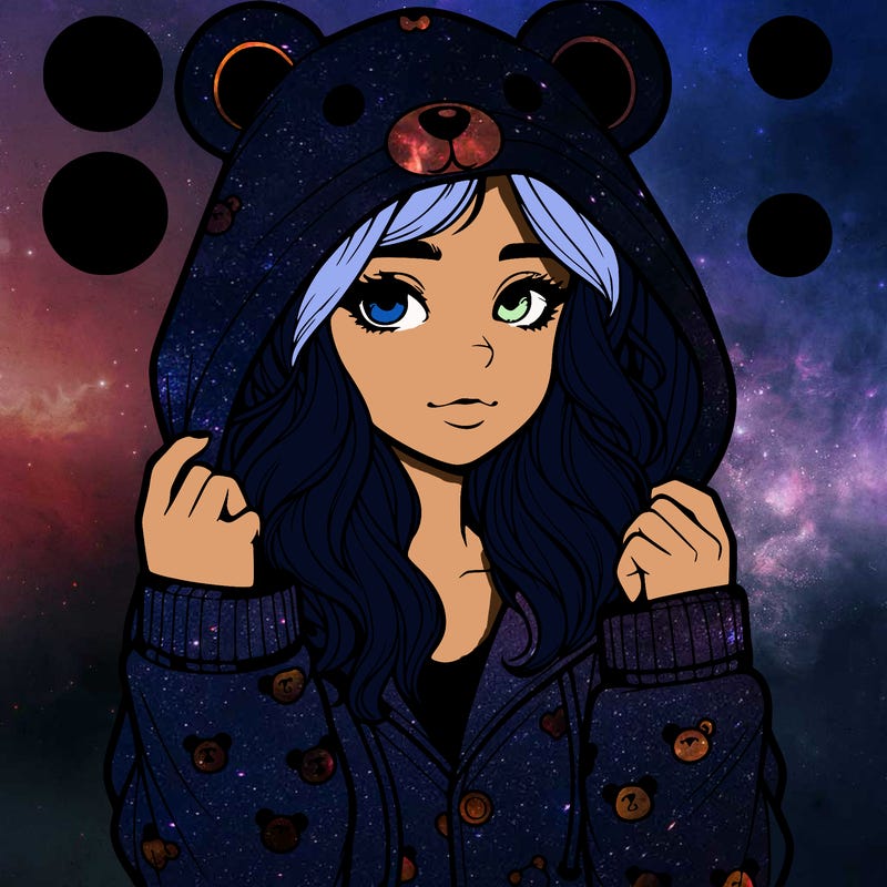 realistic girl in a animal pjs hoodie