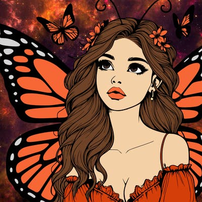 butterfly fairy realistic girl