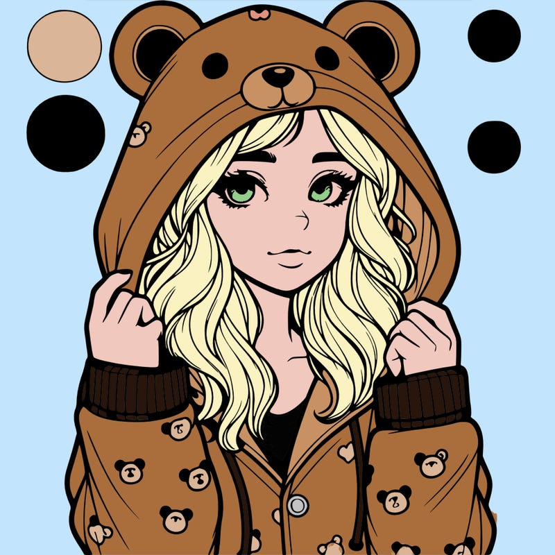 realistic girl in a animal pjs hoodie