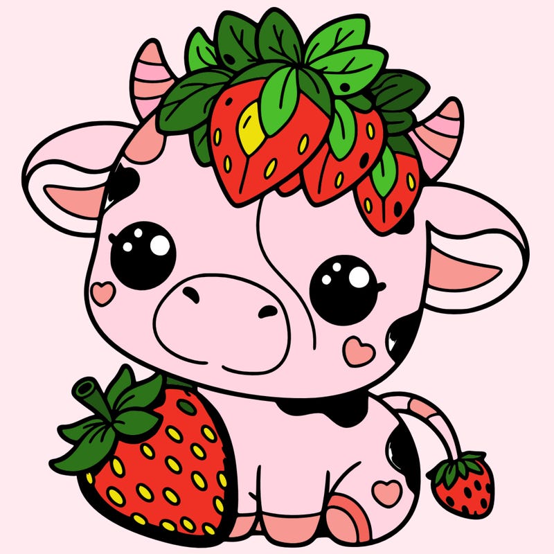 cute strawberry cow