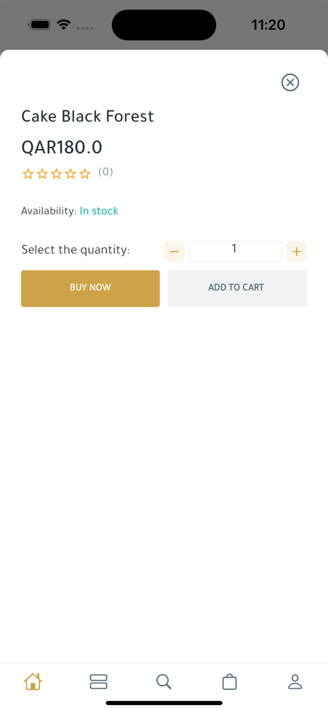 Black Forest cake product page on the rellato mobile app