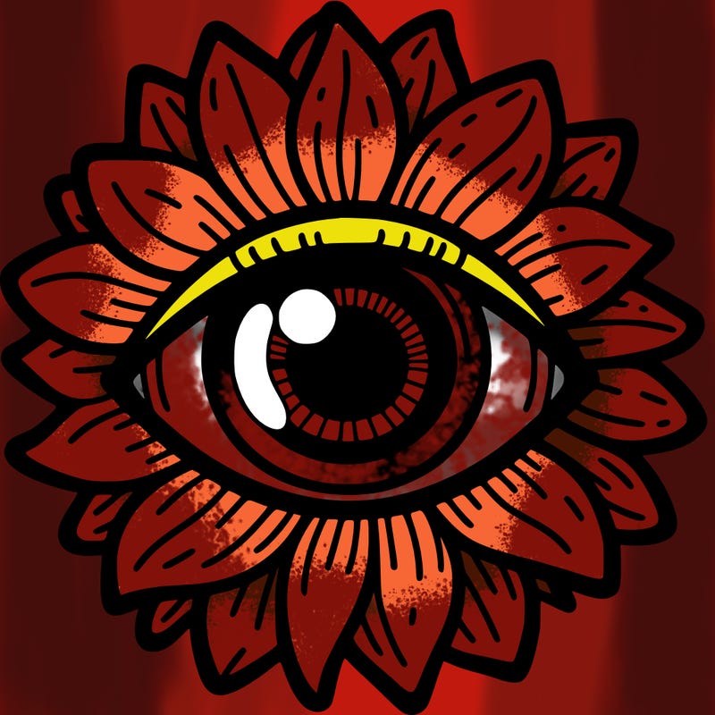a eye in a  sunflower