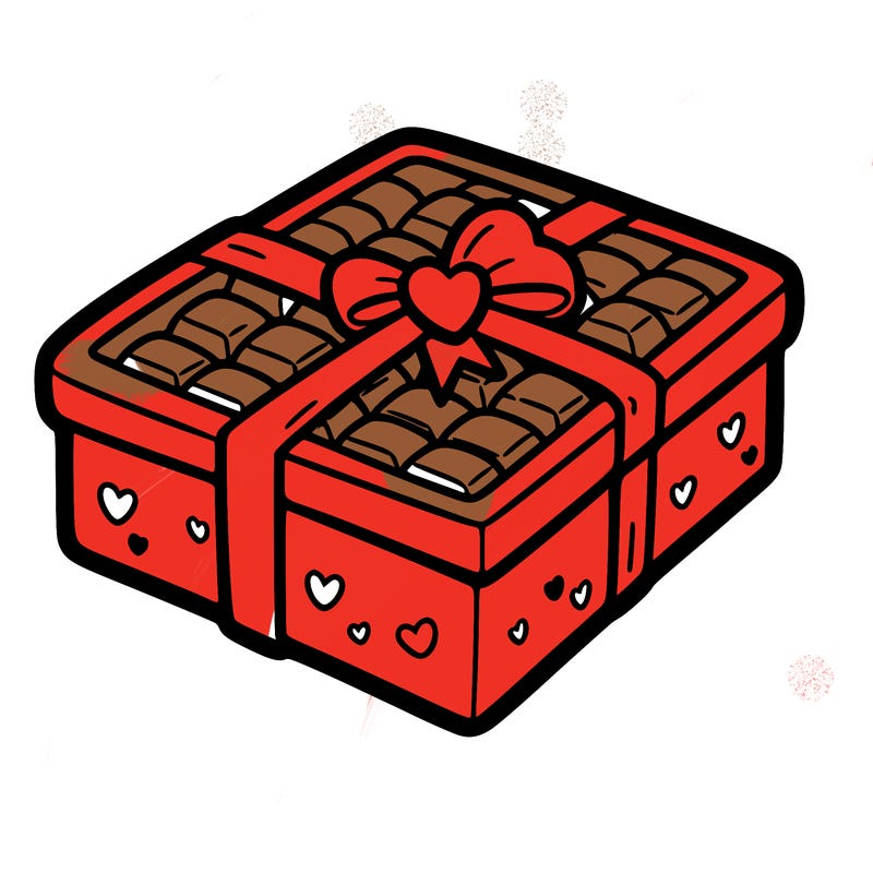 a box of chocolate for valentines day