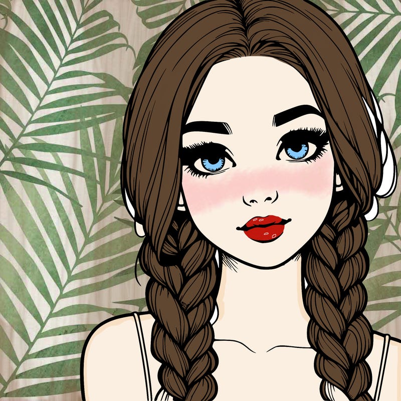 realistic girl with braids