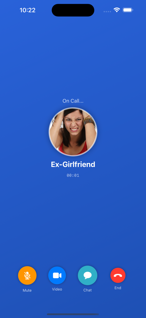 Who's Calling Prank Phone Call - Una pantalla de llamada falsa realista que muestra una llamada de broma entrante de una exnovia