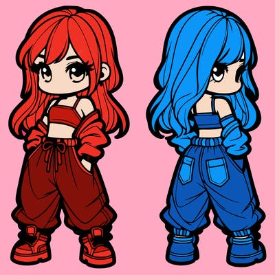 girl in crop top and baggy pants