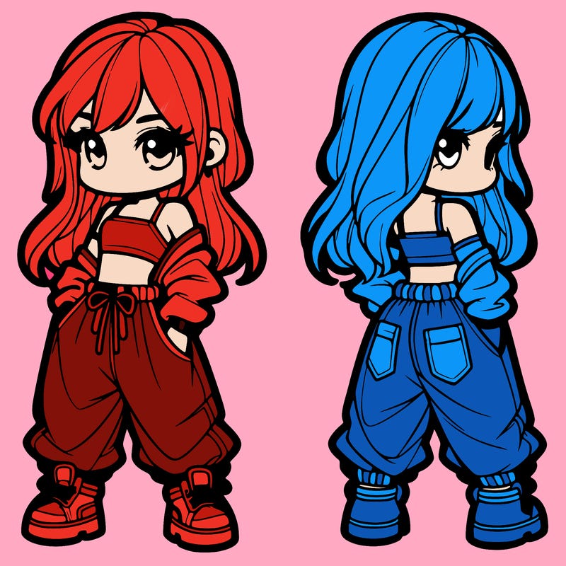 girl in crop top and baggy pants