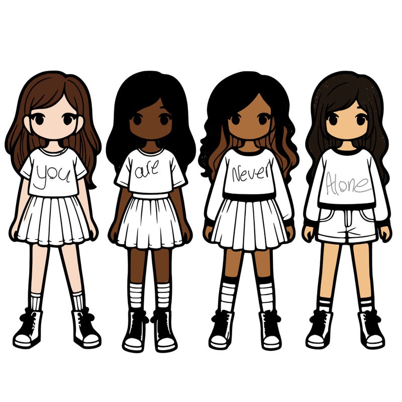 four girles standing