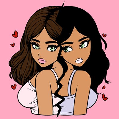 realistic girl split