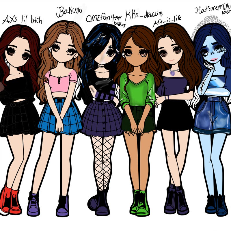 a group of girls realistic