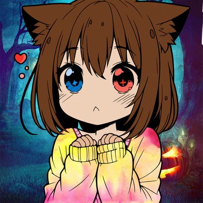 shy anime catgirl