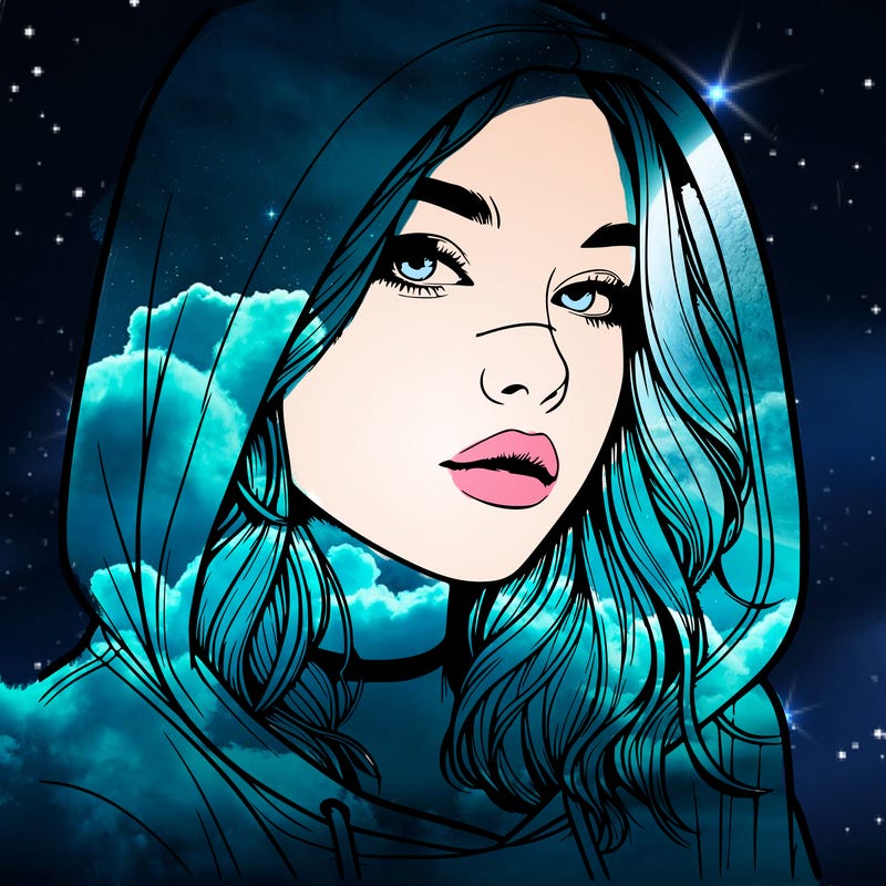 realistic girl with hood on