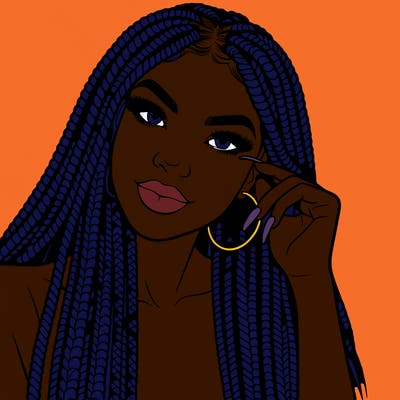 beautiful woman with box braids