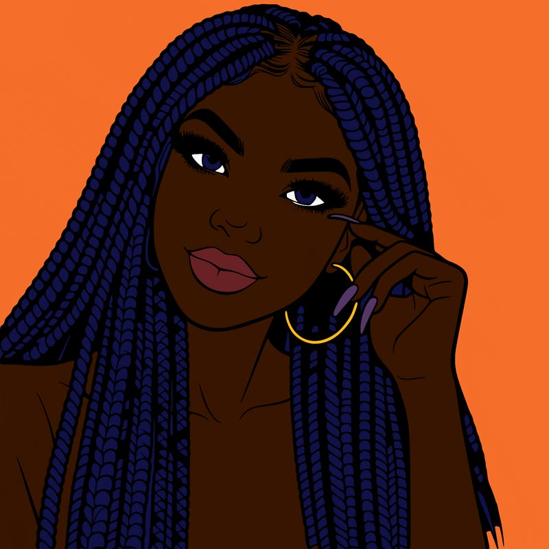 beautiful woman with box braids
