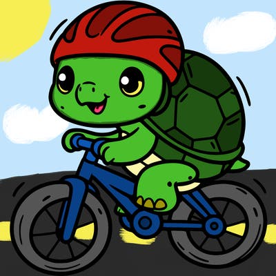 turtle on a bike