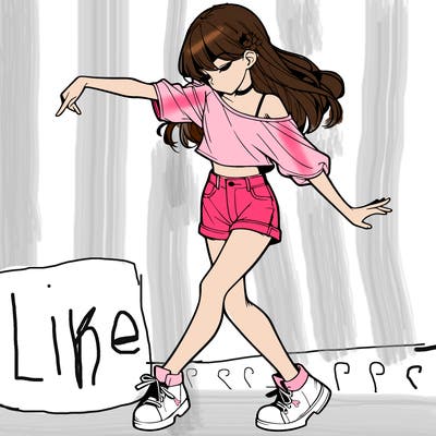 realistic girl danceing
