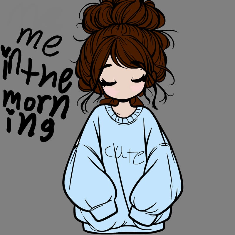 girl with baggy sweatshirt and messy bun