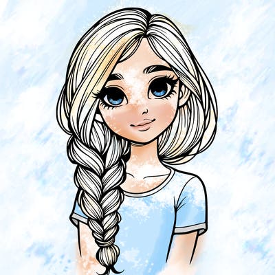 realistic girl with a braid