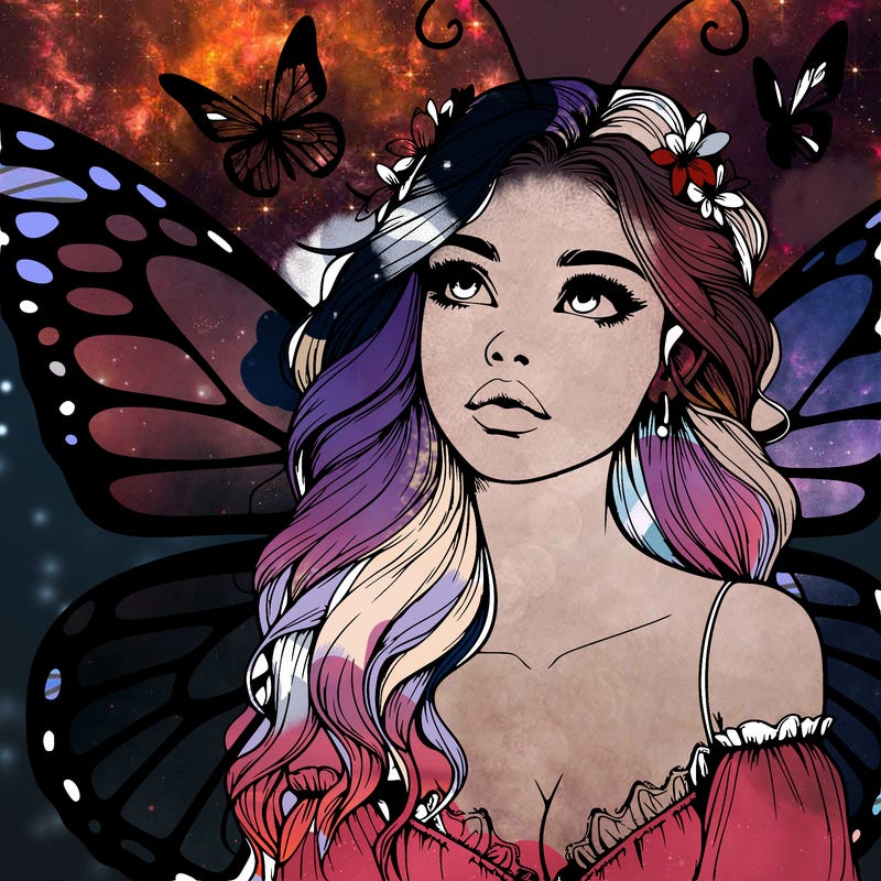butterfly fairy realistic girl