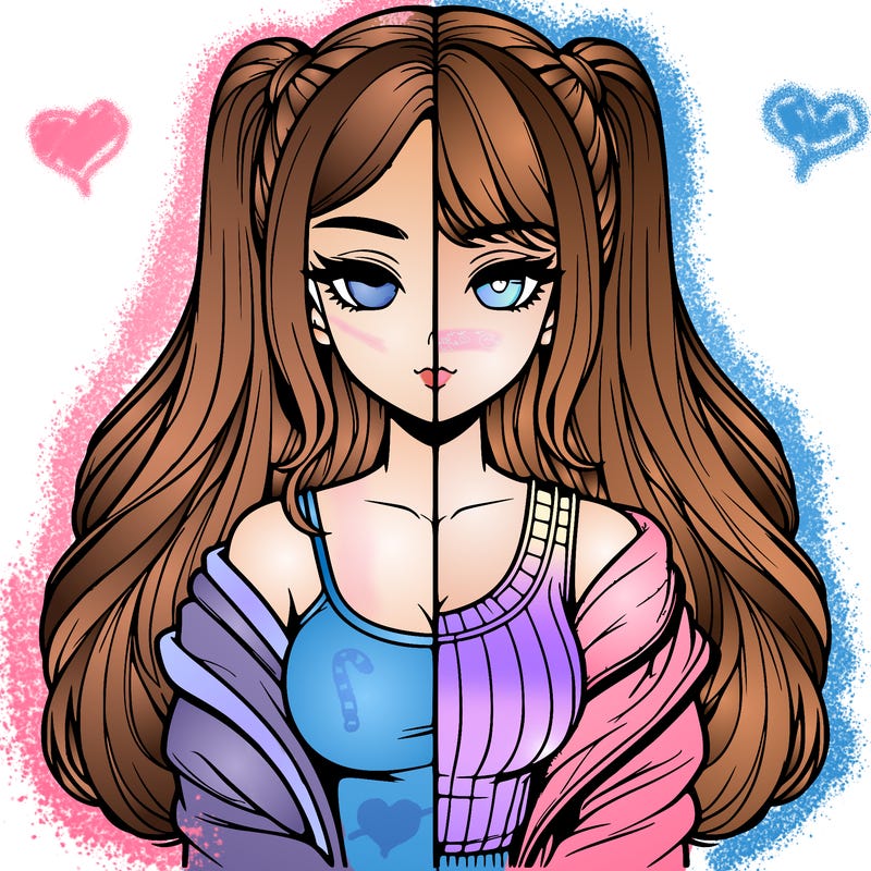 realistic girl split