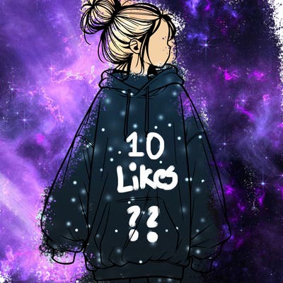 realistic girl with a oversized sweatshirt on and a bun