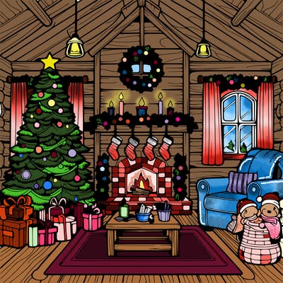 christmas house interior