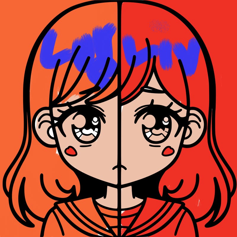 a split of a girl