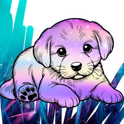 a cute realistic puppy