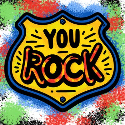 sign saying you rock