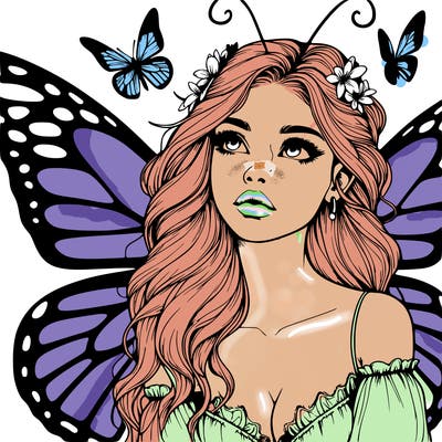 butterfly fairy realistic girl