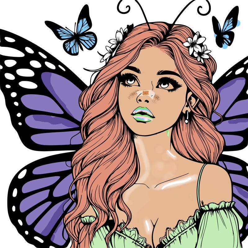 butterfly fairy realistic girl