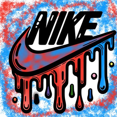 dripping nike logo