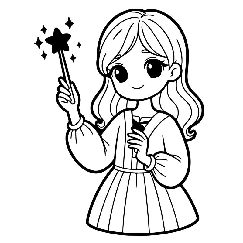 girl holding magical wand